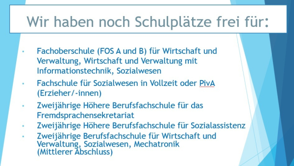 Wir haben noch freie Schulplätze für das Schuljahr 2026/27